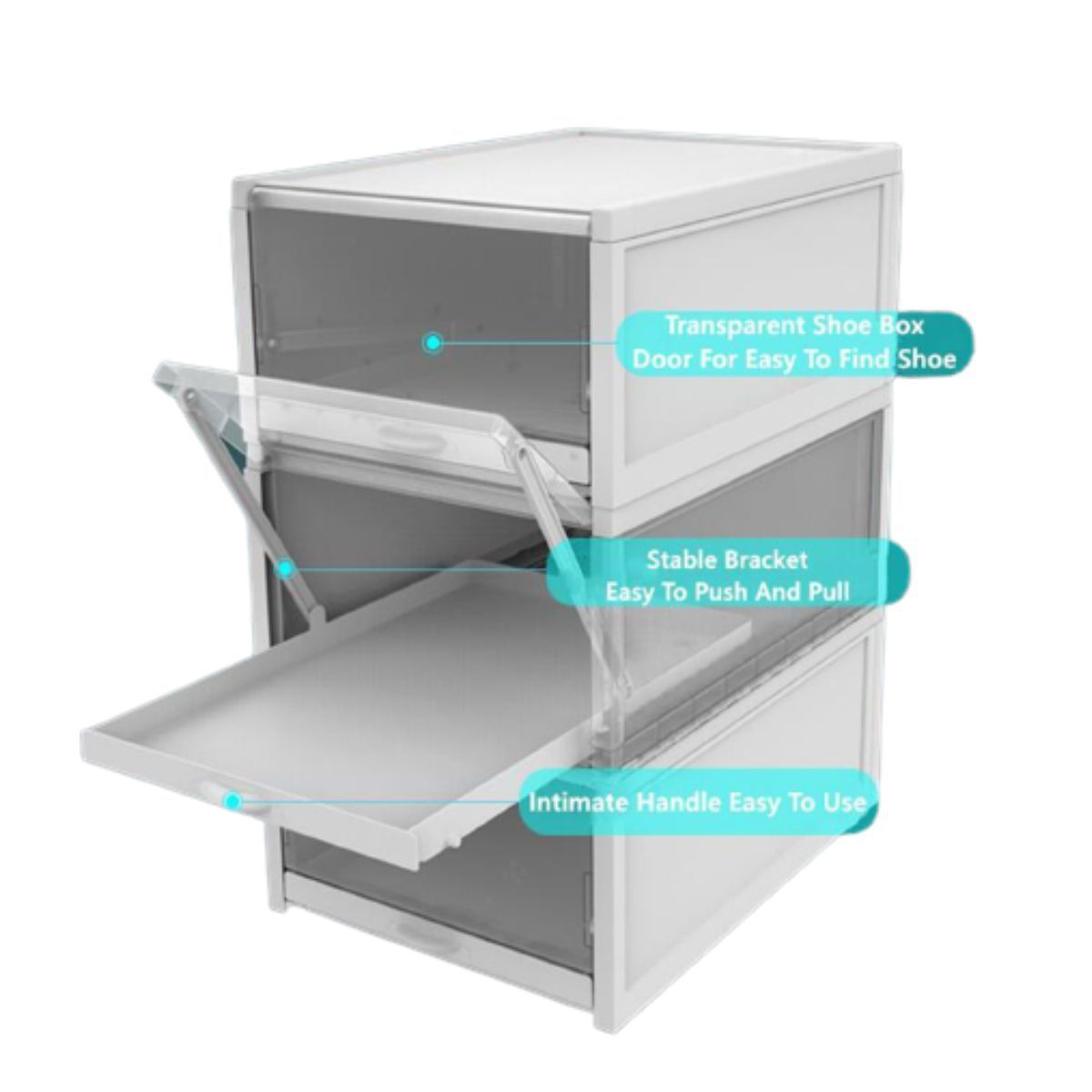 GENERICO - Caja Organizadora De Zapatos Modular Por 6 Unidades