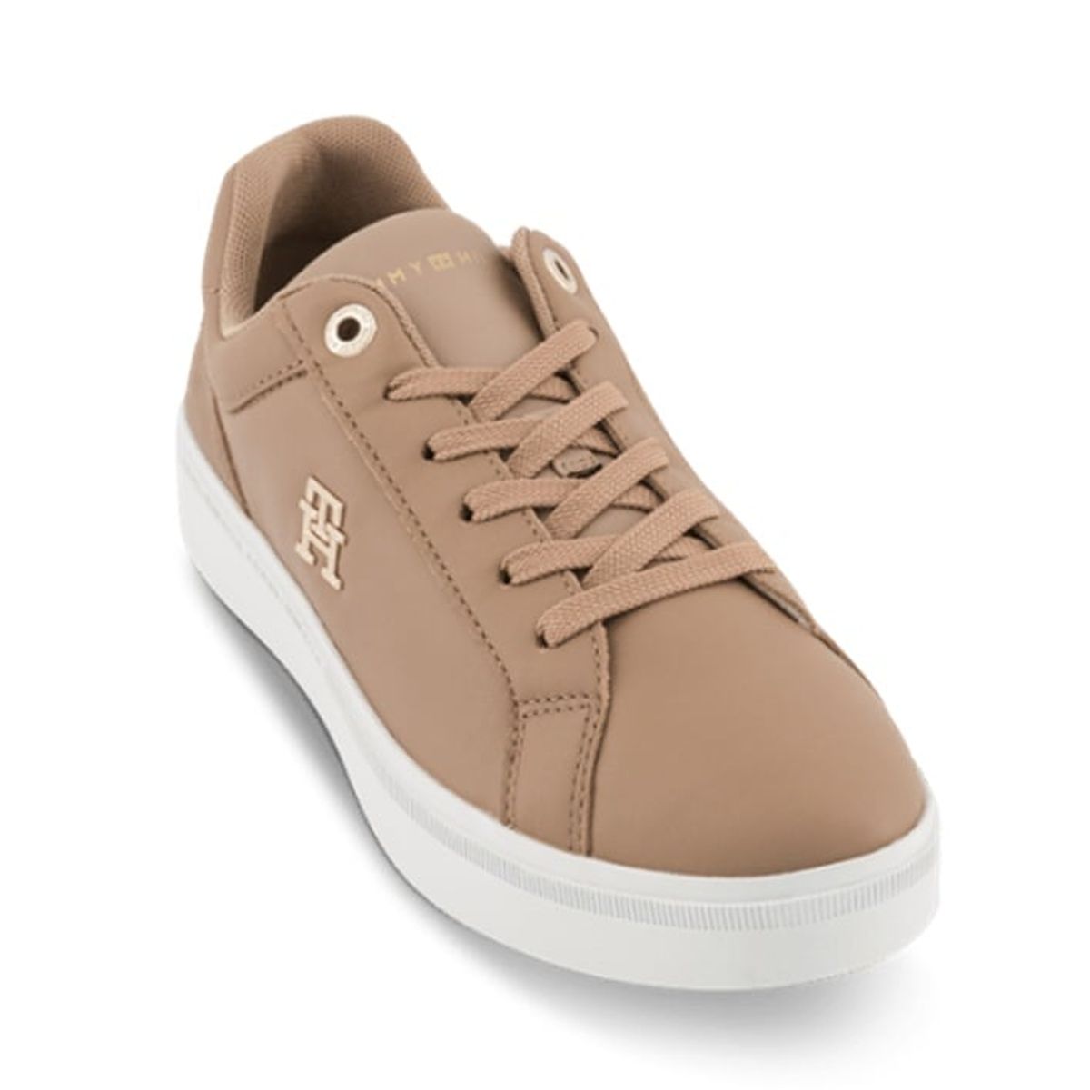 TOMMY HILFIGER - Tenis Beige Clásicas De Piel Para Mujer Tommy Hilfiger