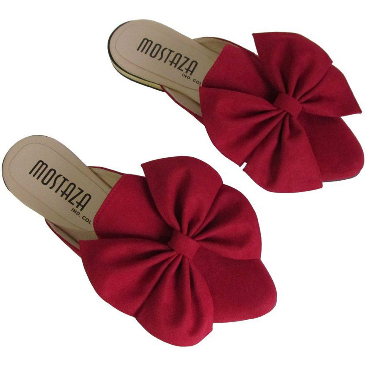 MOSTAZA - Zuecos - mules - rojos con moño mariposa