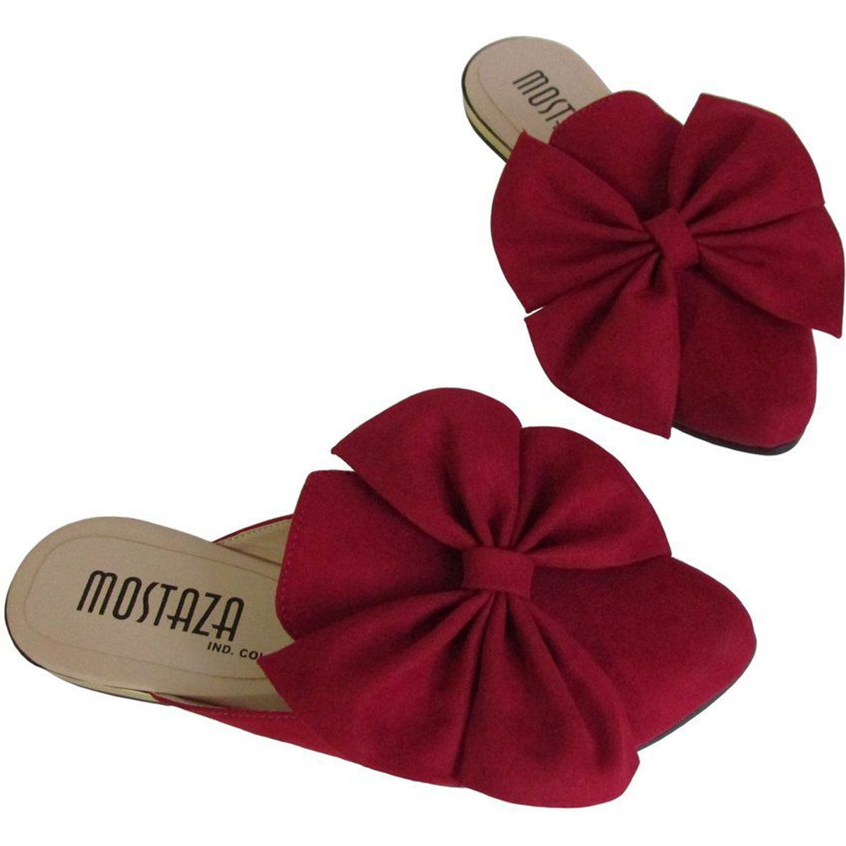 MOSTAZA - Zuecos - mules - rojos con moño mariposa