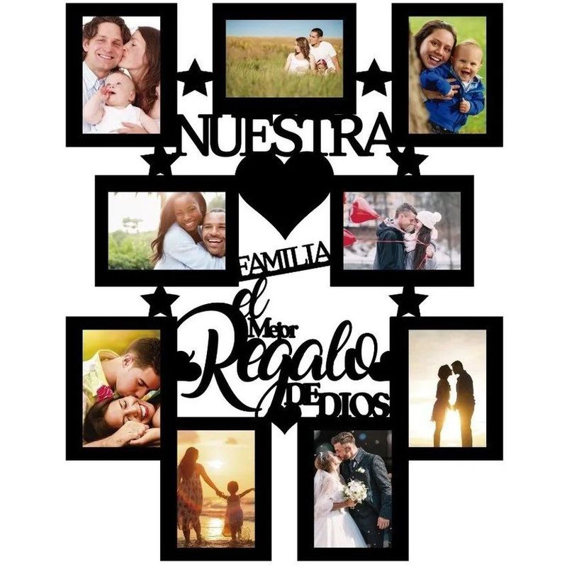 DECOR AND HOME - Portaretrato familia para pared multiple 9 fotos