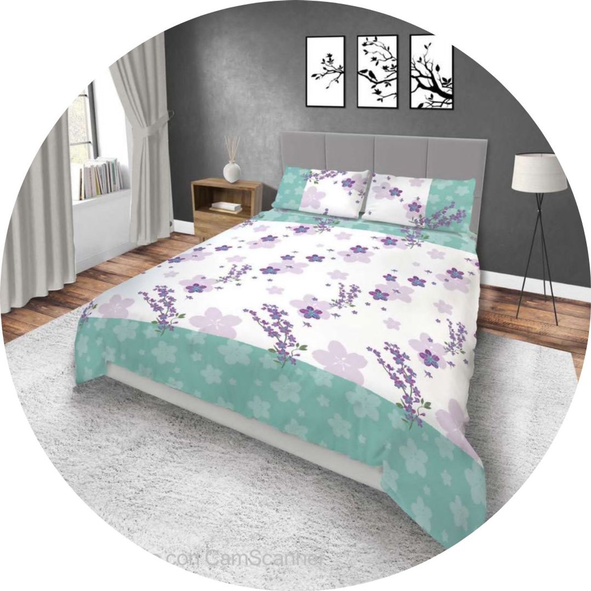 ELEGANCE - Juego de Sábanas Flores cama doble 1.40 x 1.90 4 piezas