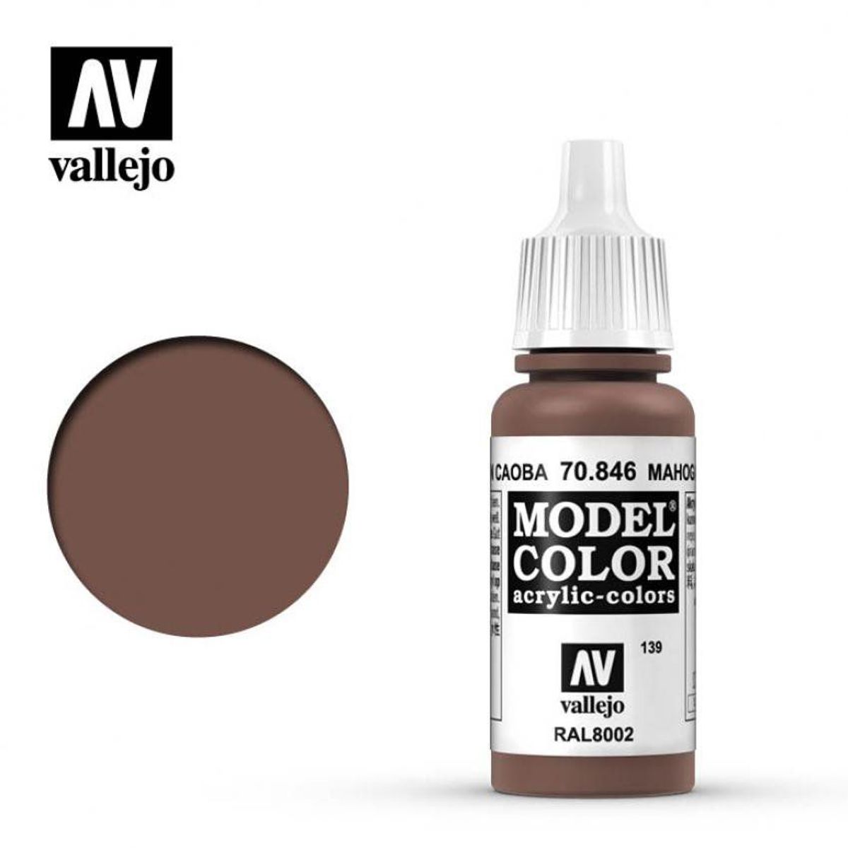 MANUEL VALLEJO - Pinturas Acrílicos Vallejo Modelcolor 846-17ml marron caoba