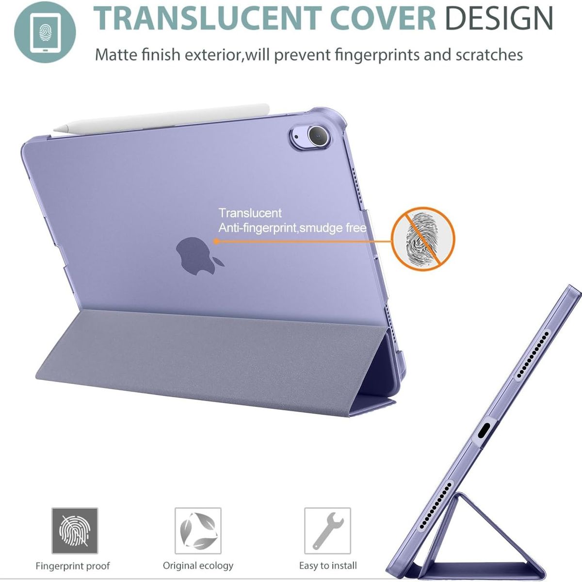 GENERICO - Estuche Protector Smart Case Para Ipad Air 11 Chip M2 Y M3 2024 Y 2025 - Morado