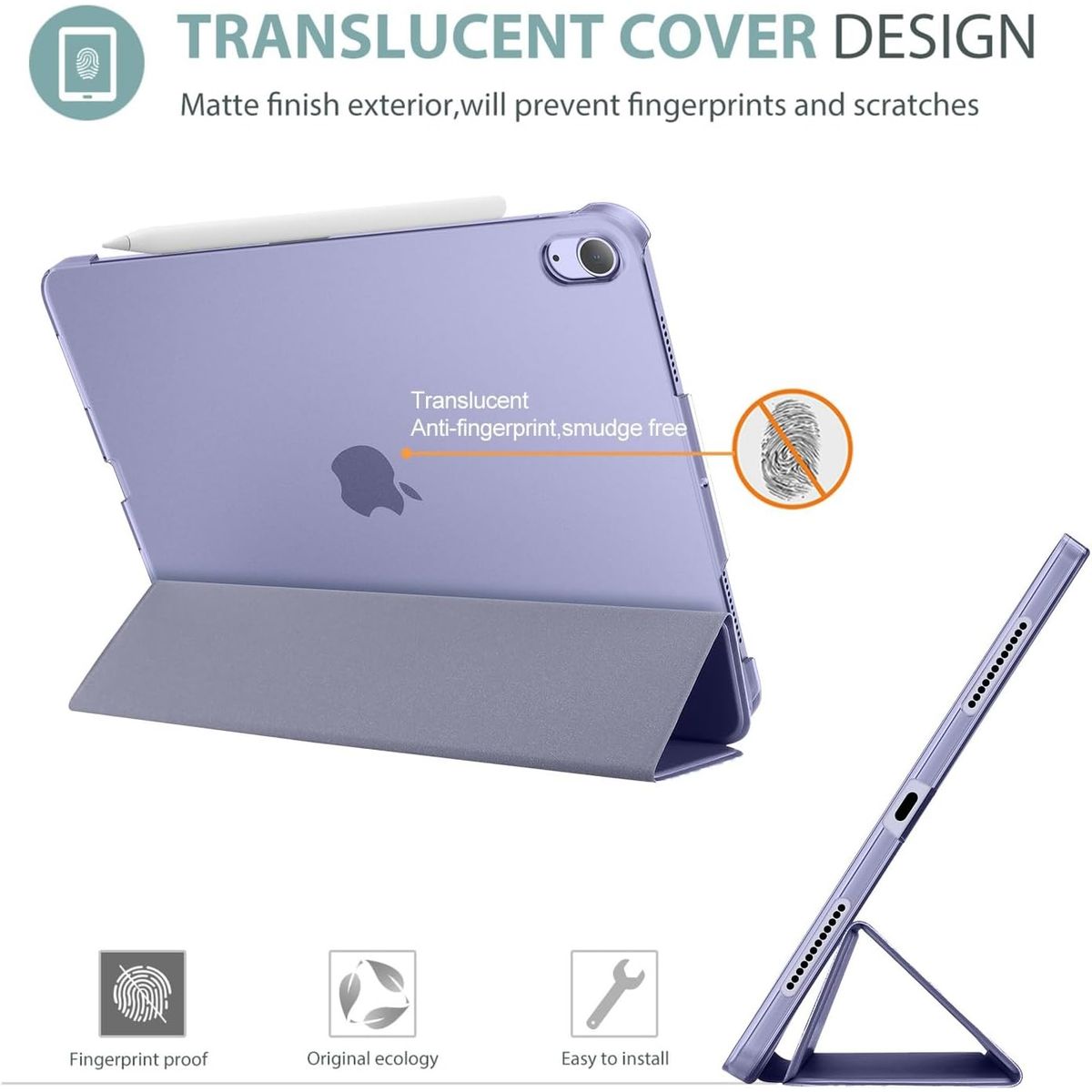 GENERICO - Estuche Protector Smart Case Para Ipad Air 11 Chip M2 Y M3 2024 Y 2025 - Morado