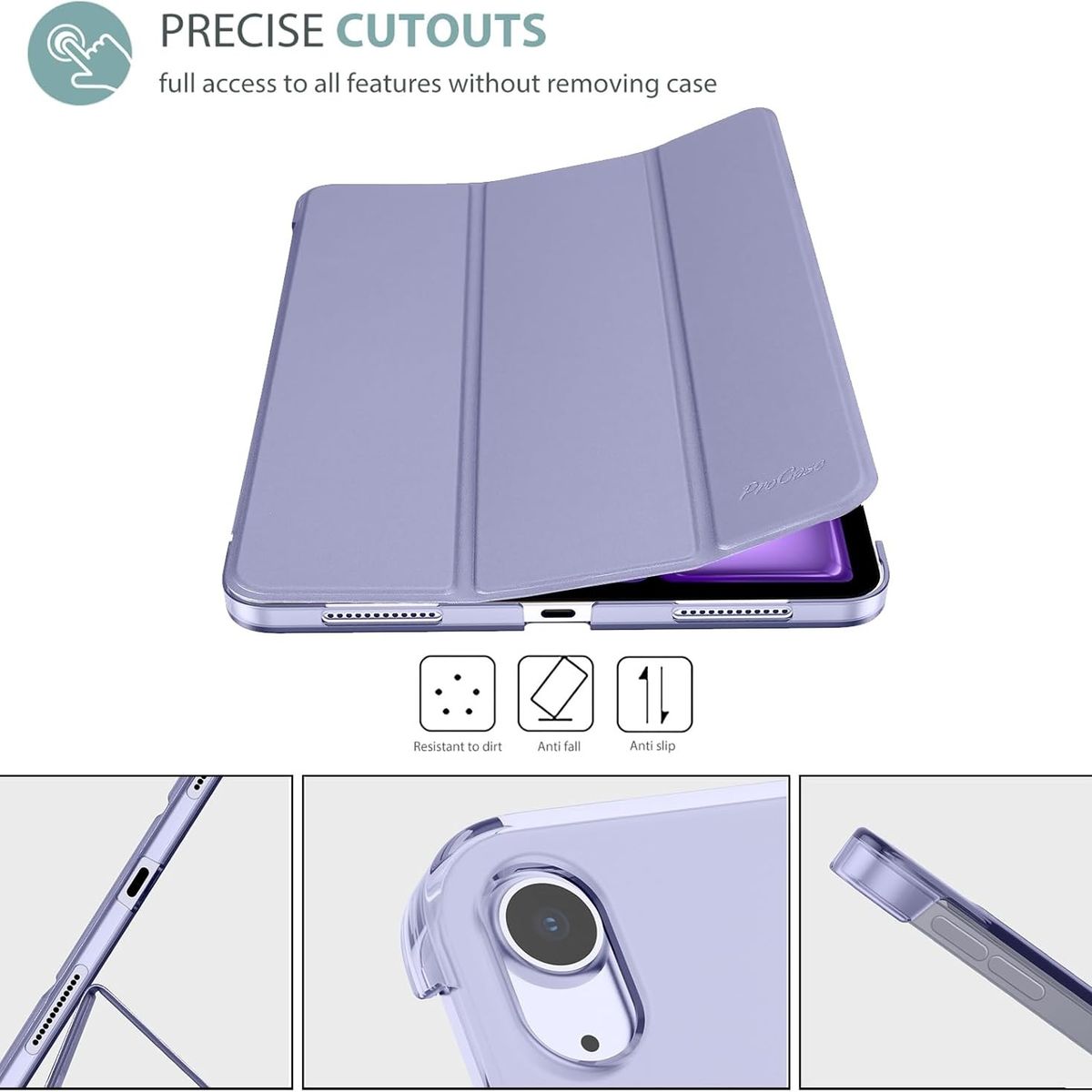 GENERICO - Estuche Protector Smart Case Para Ipad Air 11 Chip M2 Y M3 2024 Y 2025 - Morado