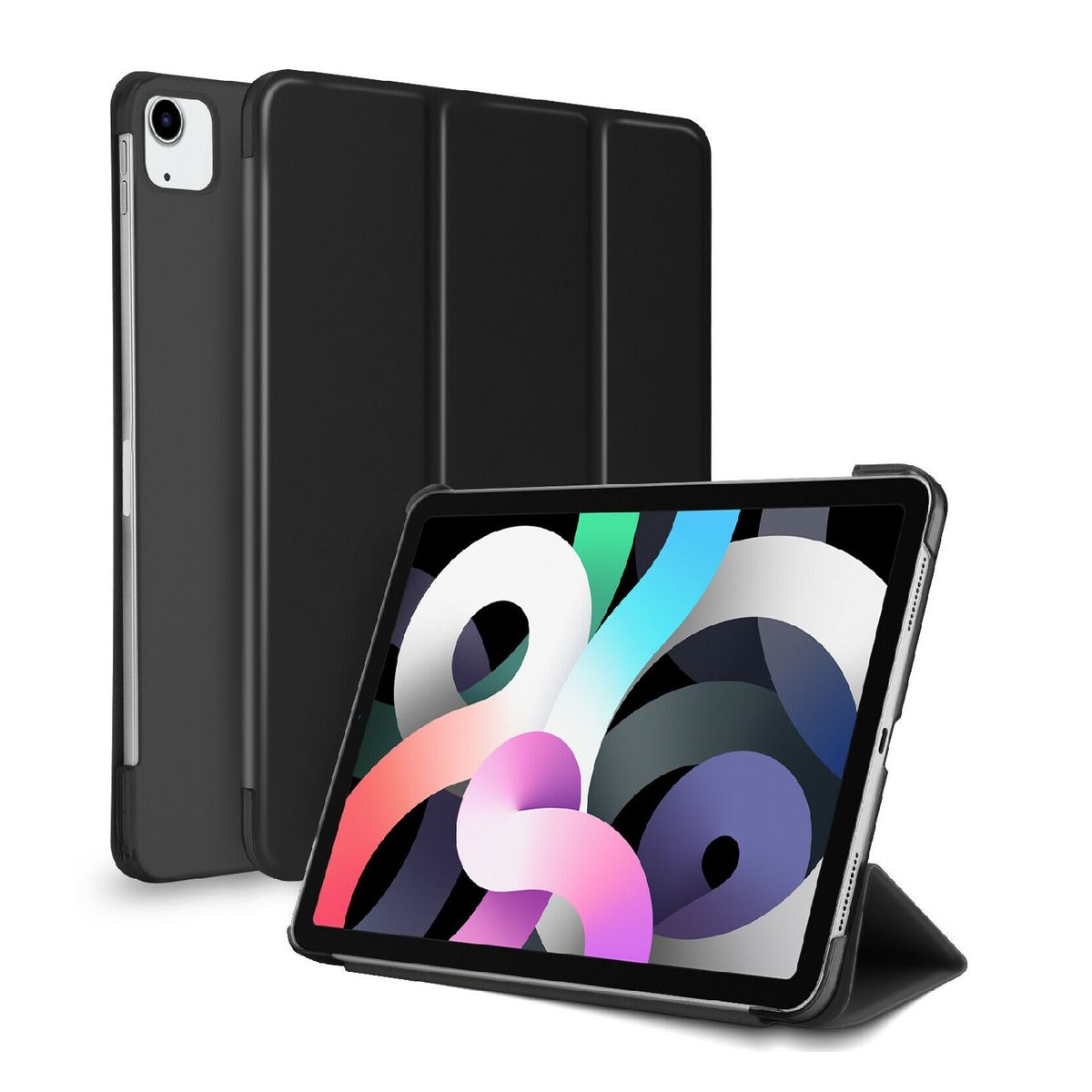 GENERICO - Estuche Protector Smart Case Para Ipad Air 11 Chip M2 Y M3 2024 Y 2025 - Negro