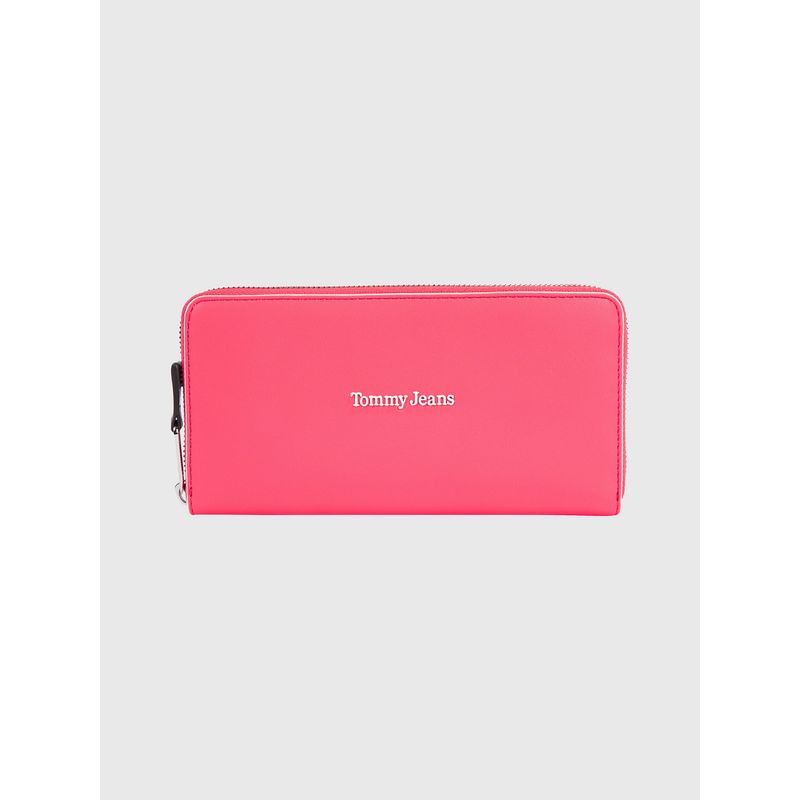 TOMMY HILFIGER - Cartera Grande Con Cremallera Y Logo Mujer Rosa Tommy Hilfiger