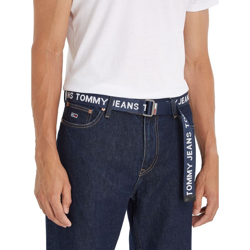 TOMMY HILFIGER - CinturÃ³n Baxter Textil Con InscripciÃ³n Hombre Azul Tommy Hilfiger-.