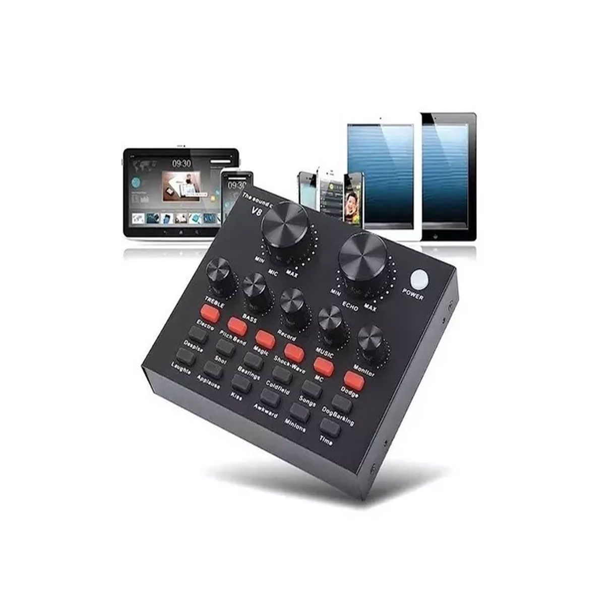 GENERICO - Tarjeta Sonido Externa V8 Transmisión Mic Aux Audif Equalize