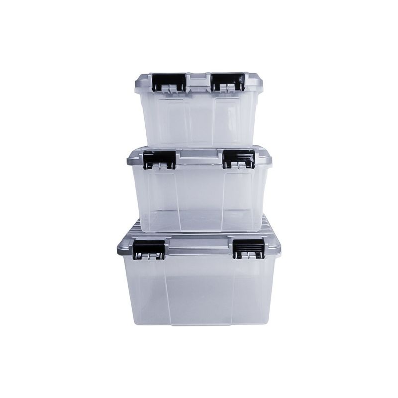 KENDY - Set Cajas X3 Plasticas Organizadoras 5-10-17 Litros Kendy