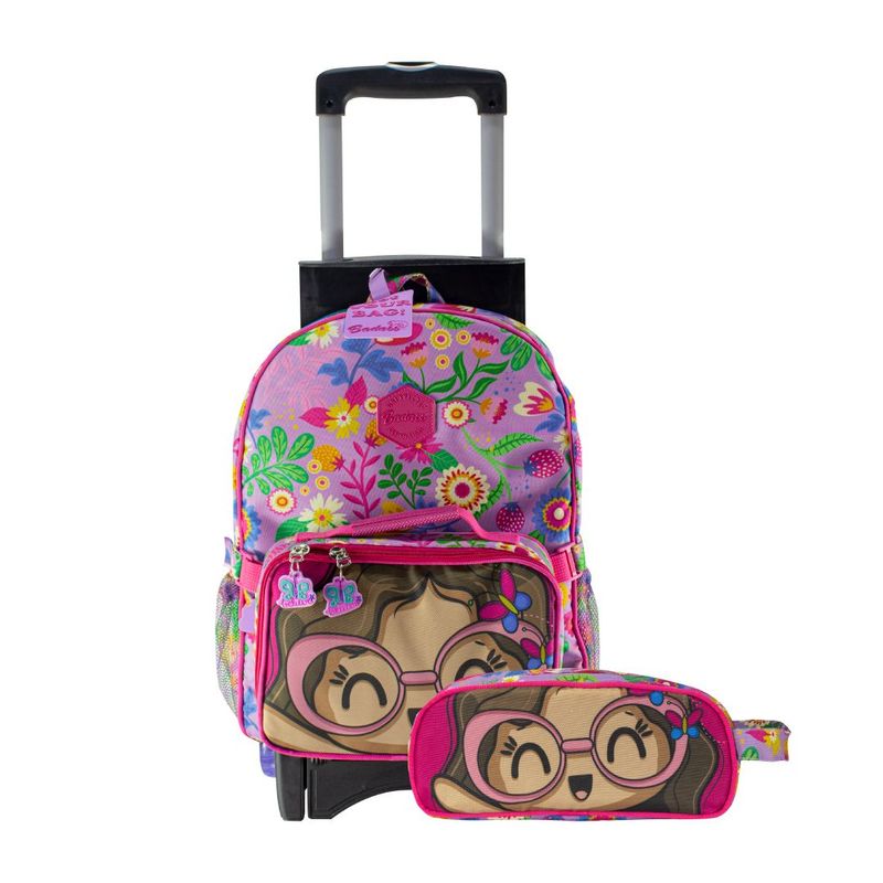 BADASS - Set Combo Garden Morral ruedas  lonchera  cartuchera Rosa - Badass_.