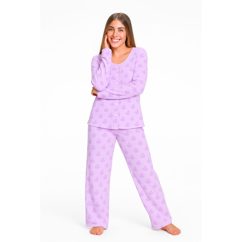 ROMANELLA - Pijama Térmica Alejandra Para Mujer Abierta Con Botones Romanella