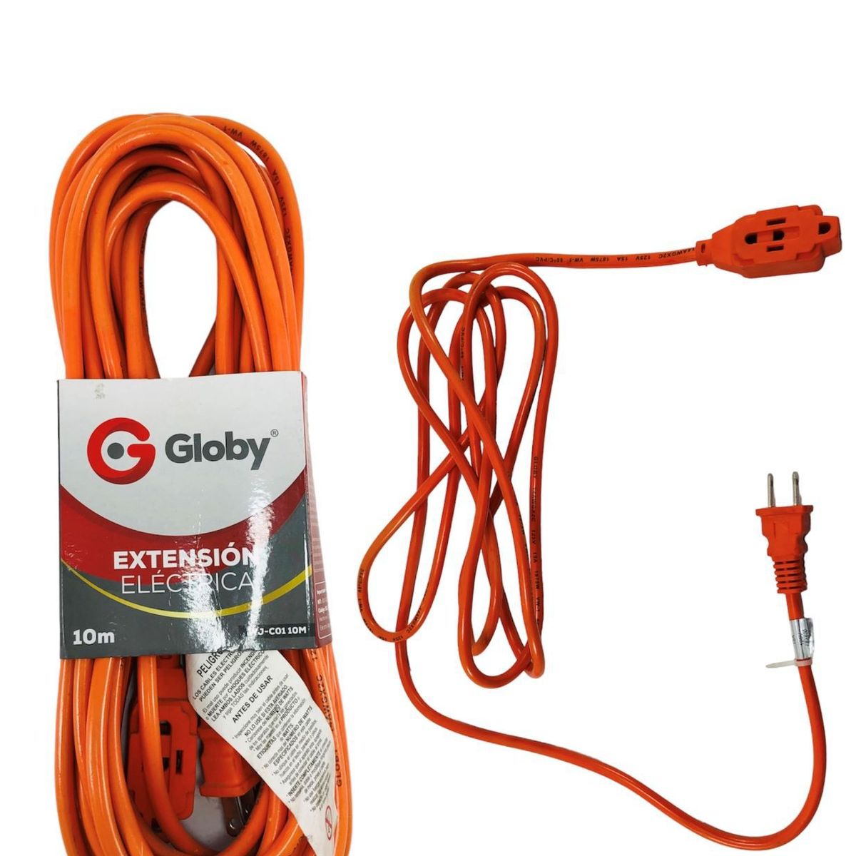 GENERICO - Extensión Electrica Encauchada Naranja 10mts Profesional