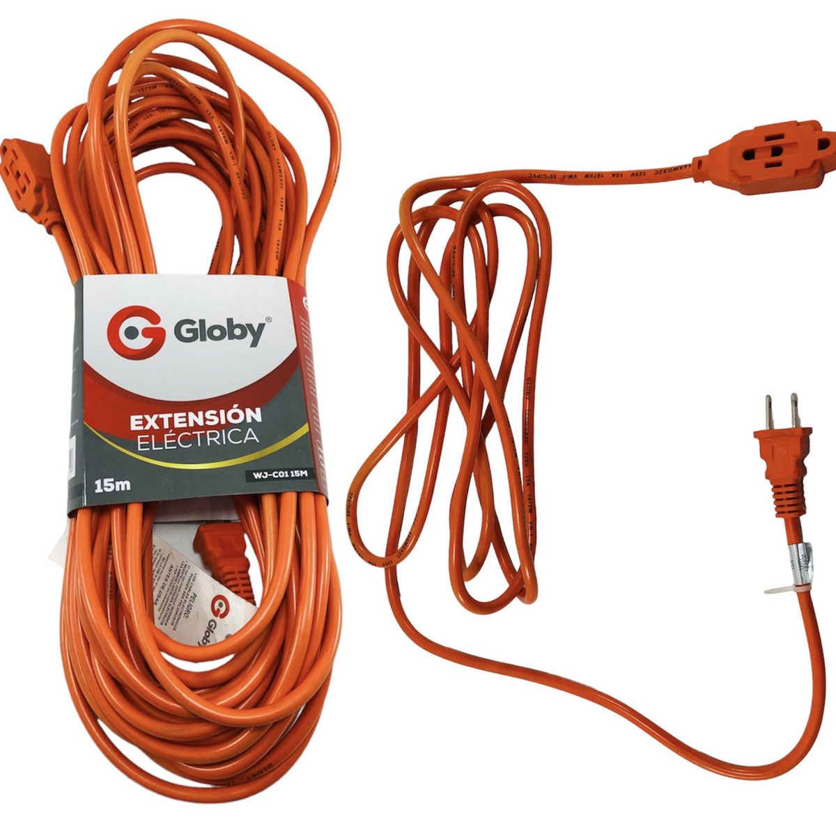 GENERICO - Extensión Electrica Encauchada Naranja 15mts Profesional