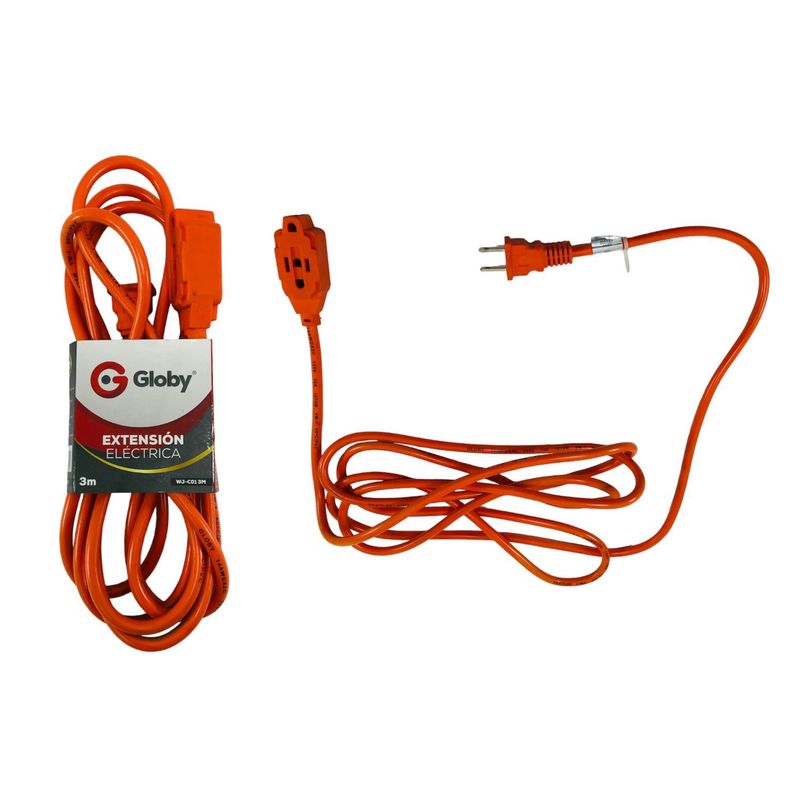 GENERICO - Extensión Electrica Encauchada Naranja 3mts Profesional