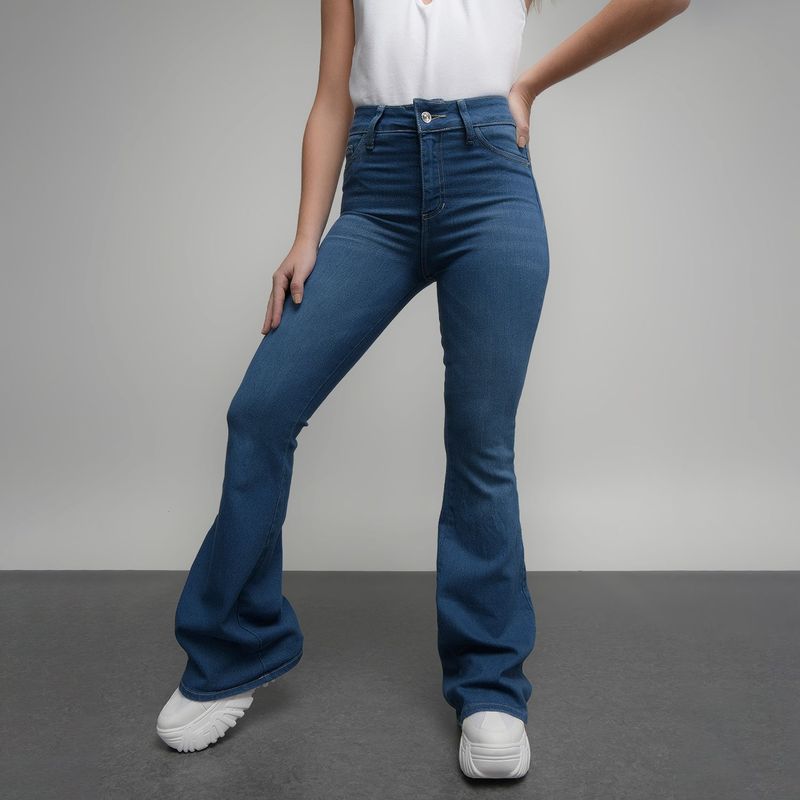 SYBILLA - Jean Flare Mujer Tiro alto Sybilla