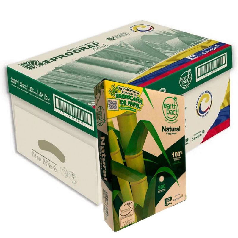 REPROGRAF - Resma Carta Ecológica Reprograf 72gr Papel Natural Caja X10