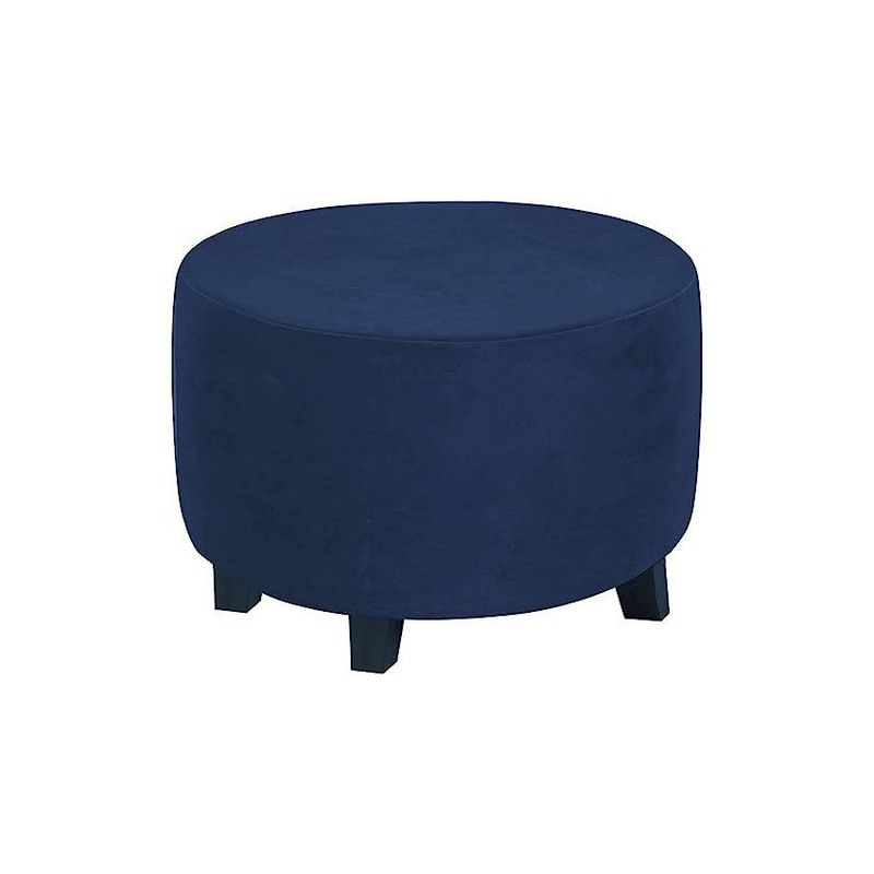 DISEÑOS RAMONA'S - Puff Decorativo Redondo 40x40 Azul Tela