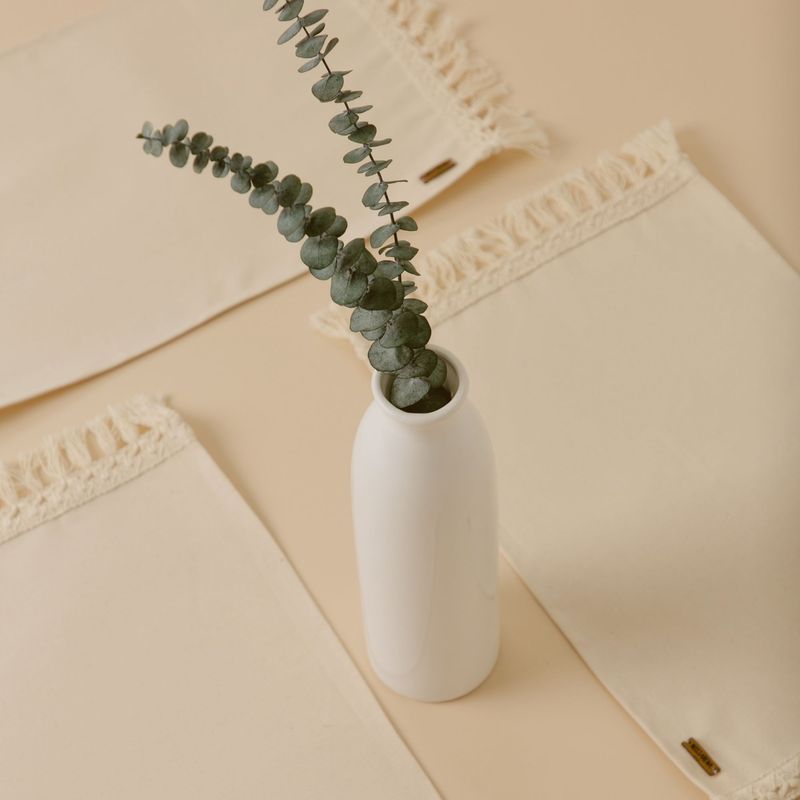 NOSSARENA - Set x 4 individuales en lona 30x45cm color beige.