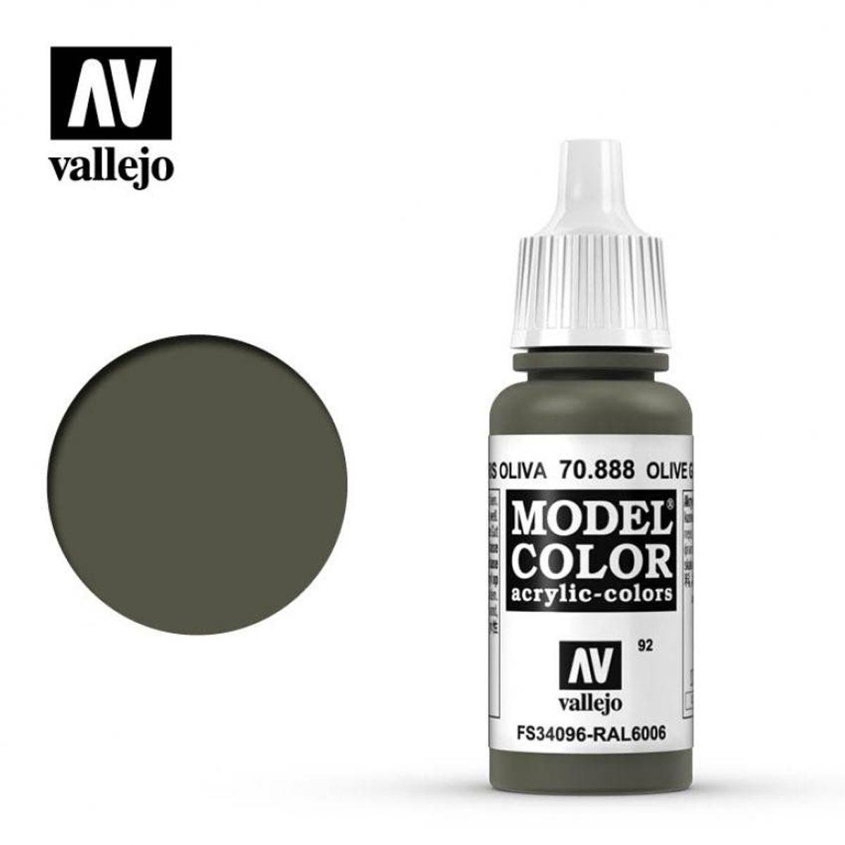 MANUEL VALLEJO - Pinturas Acrílicos Vallejo Modelcolor 888-17ml gris oliva