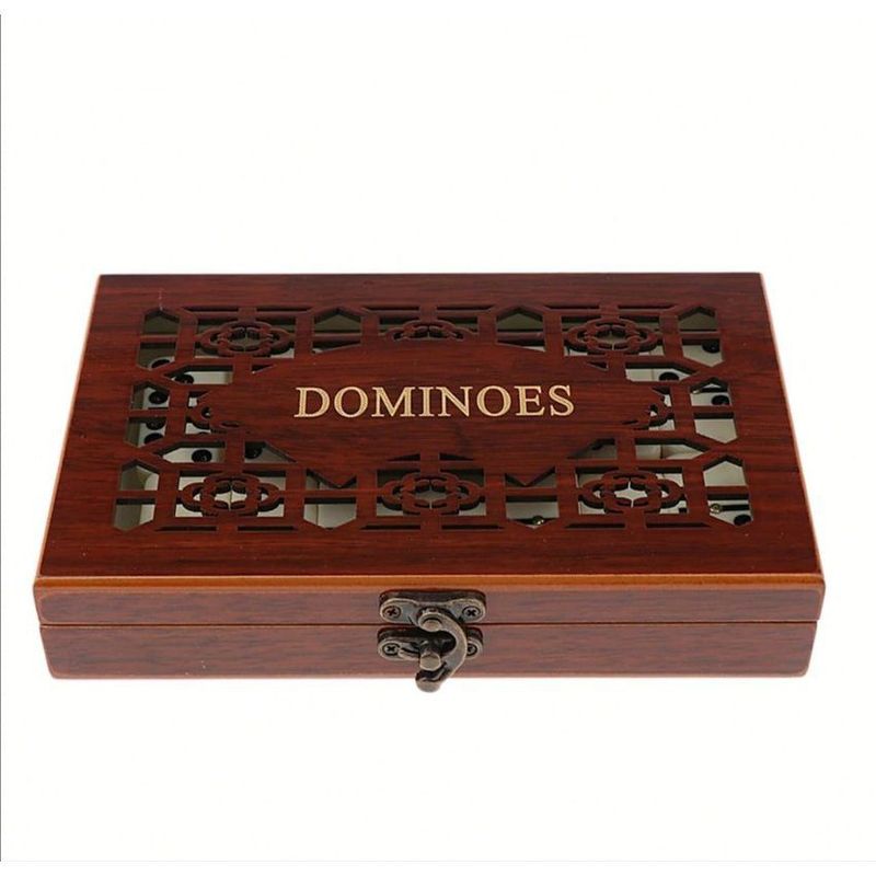 GENERICO - Domino de porcelana en caja de madera lujo juego de mesa