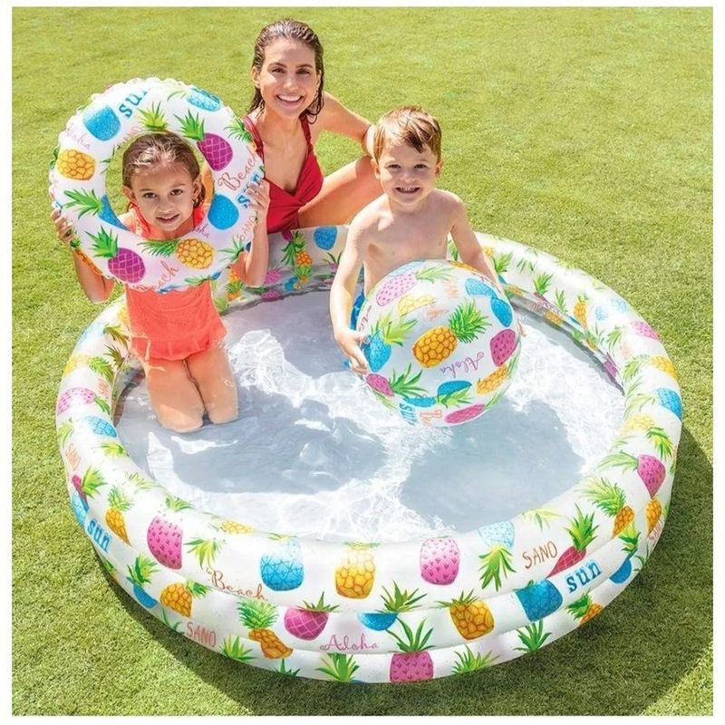 INTEX - Piscina inflable intex 132x28 con flotador y pelota