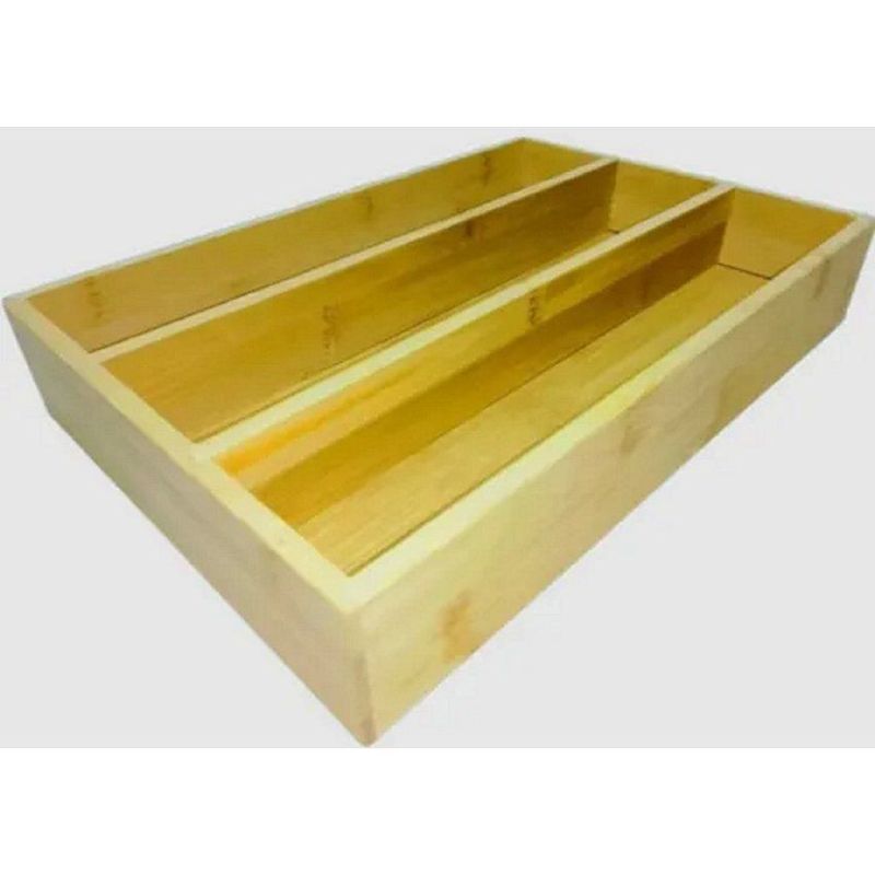 GENERICO - Caja cubiertero de lujo madera bambú- organizador cubiertos