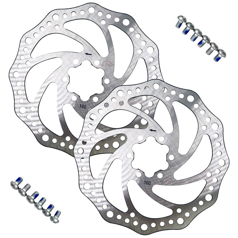 TEKTRO - Juego De 2 Discos Rotor Compatible Con Shimano 160mm 6 T.