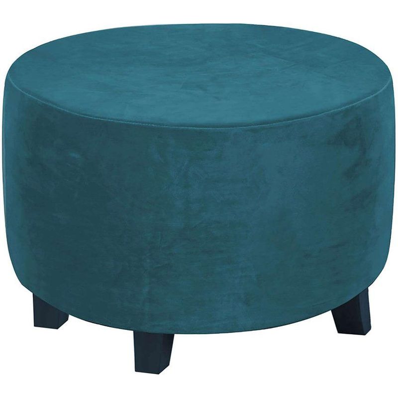 DISEÑOS RAMONA'S - Puff Decorativo Redondo 40x40 Turquesa Tela