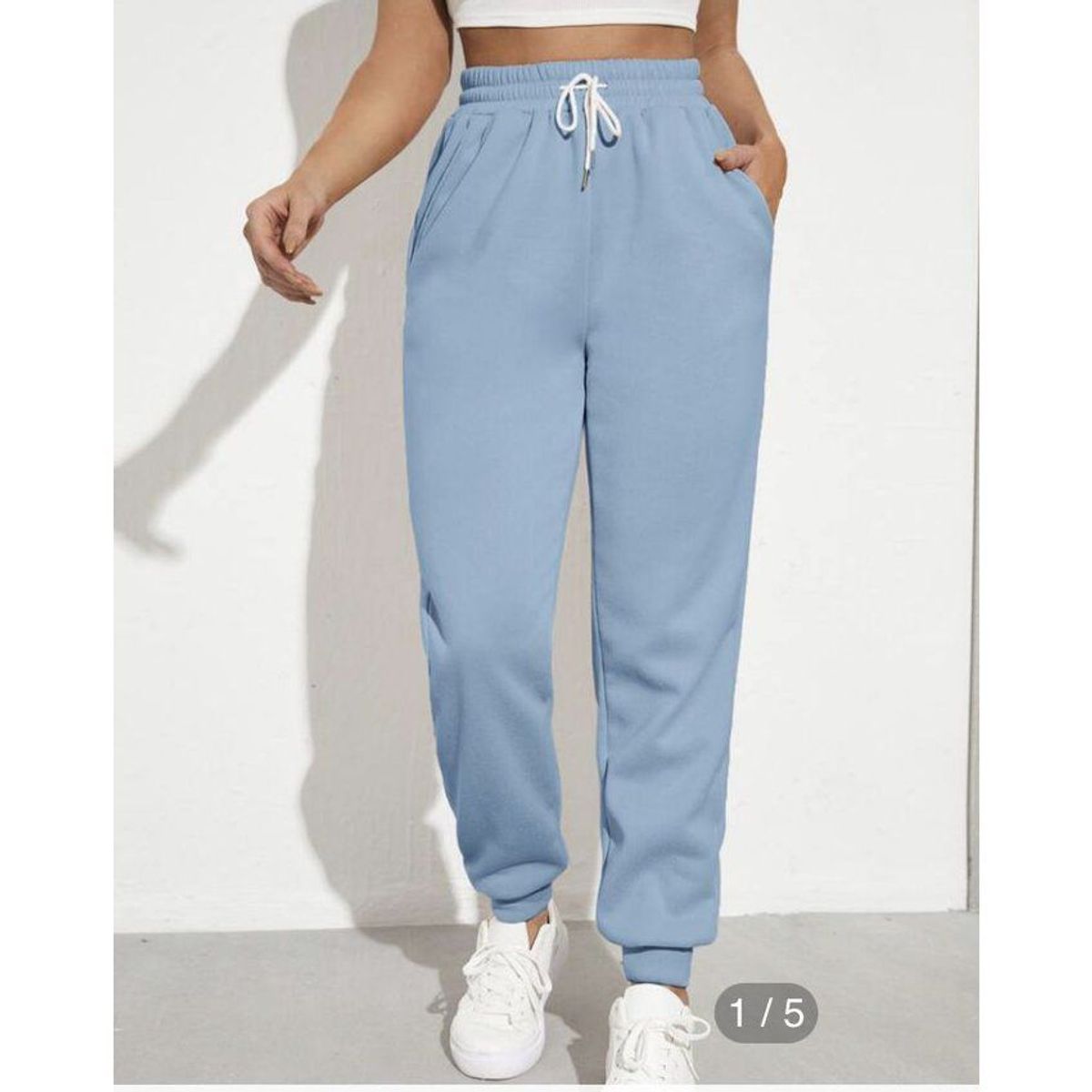 URBAN PLUS - Pantalon jogger mujer azul celeste hubble.