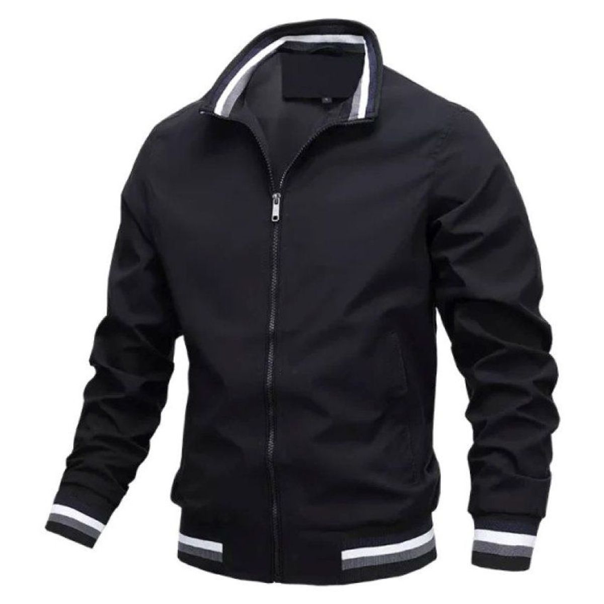 URBAN PLUS - Chaqueta hombre bomber negra casual