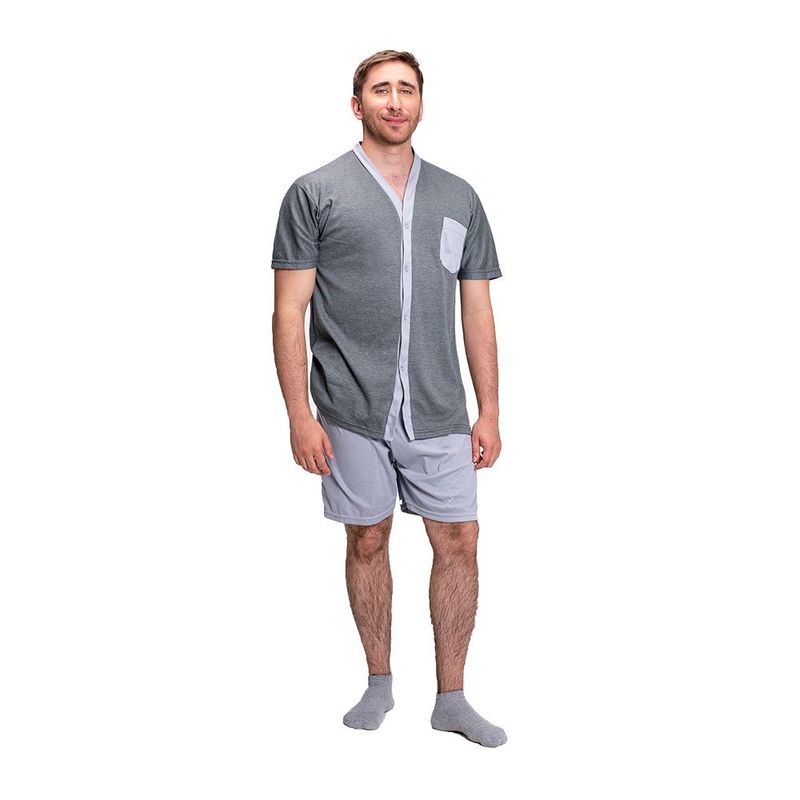 ROMANELLA - Pijama de  short TOMAS CC  Para Hombre abierta Romanella - Gris