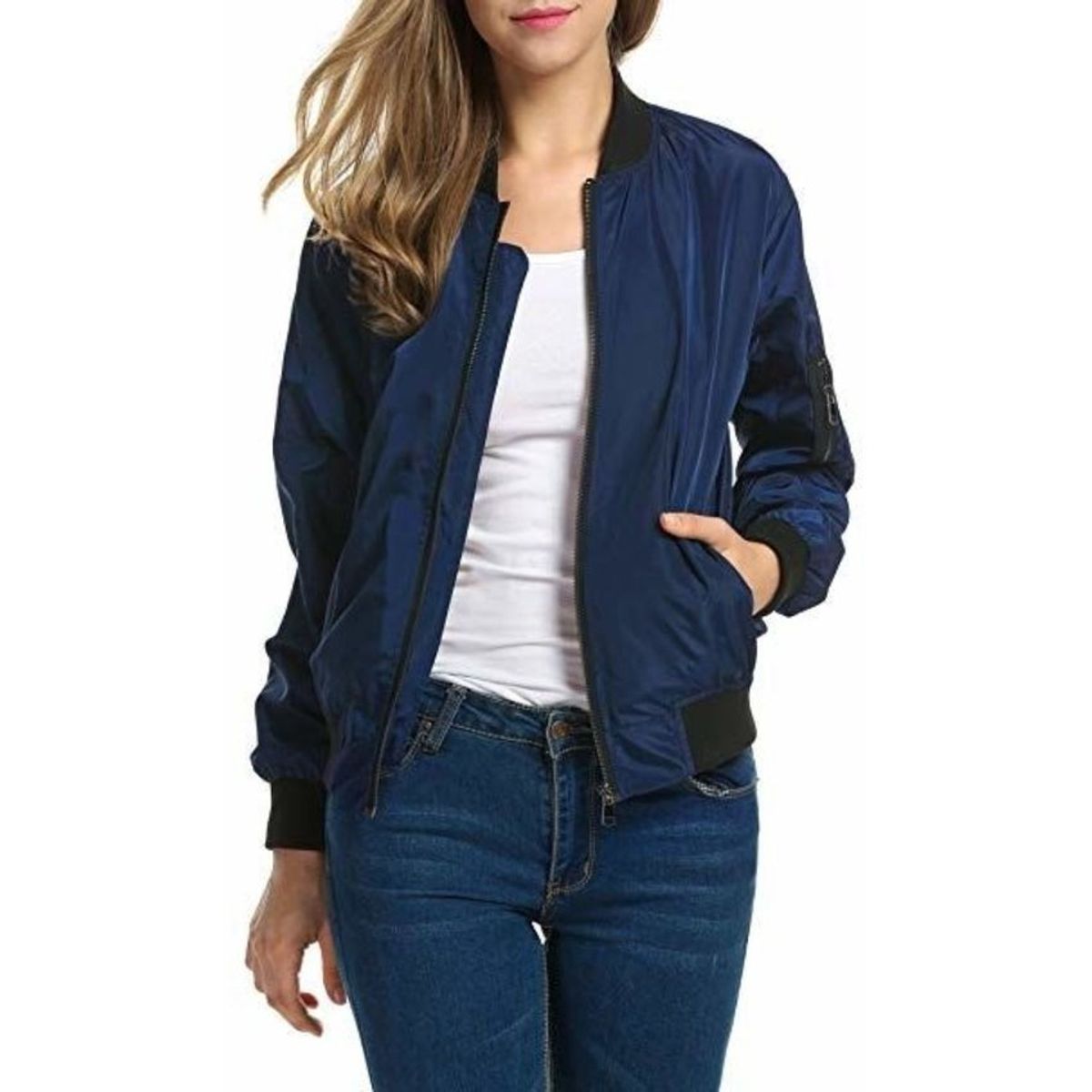 URBAN PLUS - Chaqueta mujer bomber  azul hubble.
