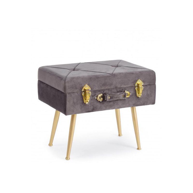 DISEÑOS RAMONA'S - Puff Baúl Maleta 60x40 Gris