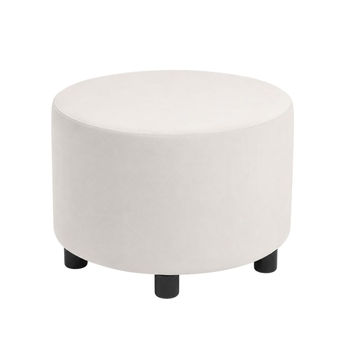 DISEÑOS RAMONA'S - Puff Decorativo Redondo 40x40 Blanco Tela