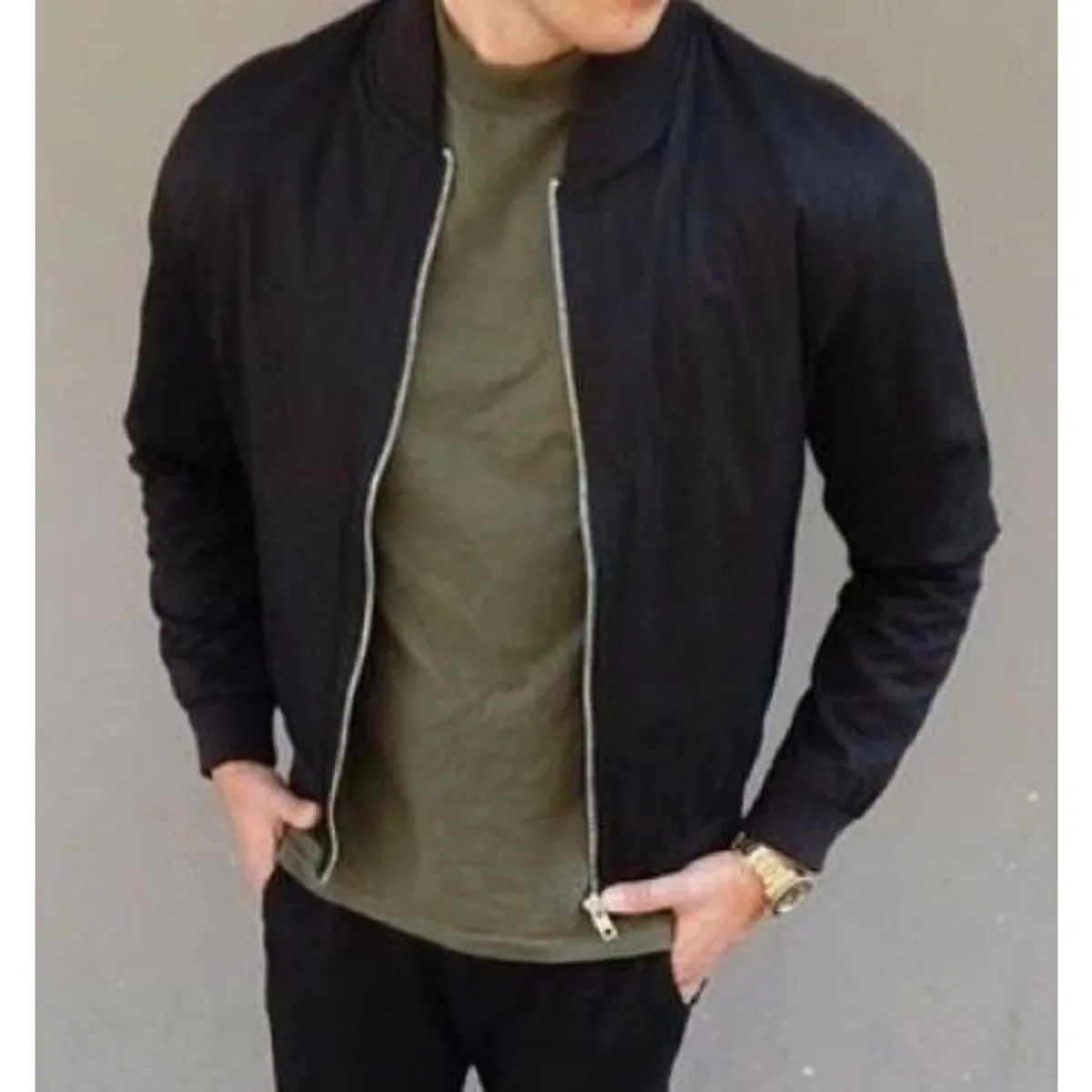 URBAN PLUS - Chaqueta hombre bomber negra hubble