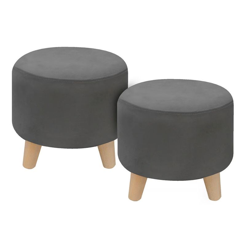 DISEÑOS RAMONA'S - Puff Redondos Setx2 Gris
