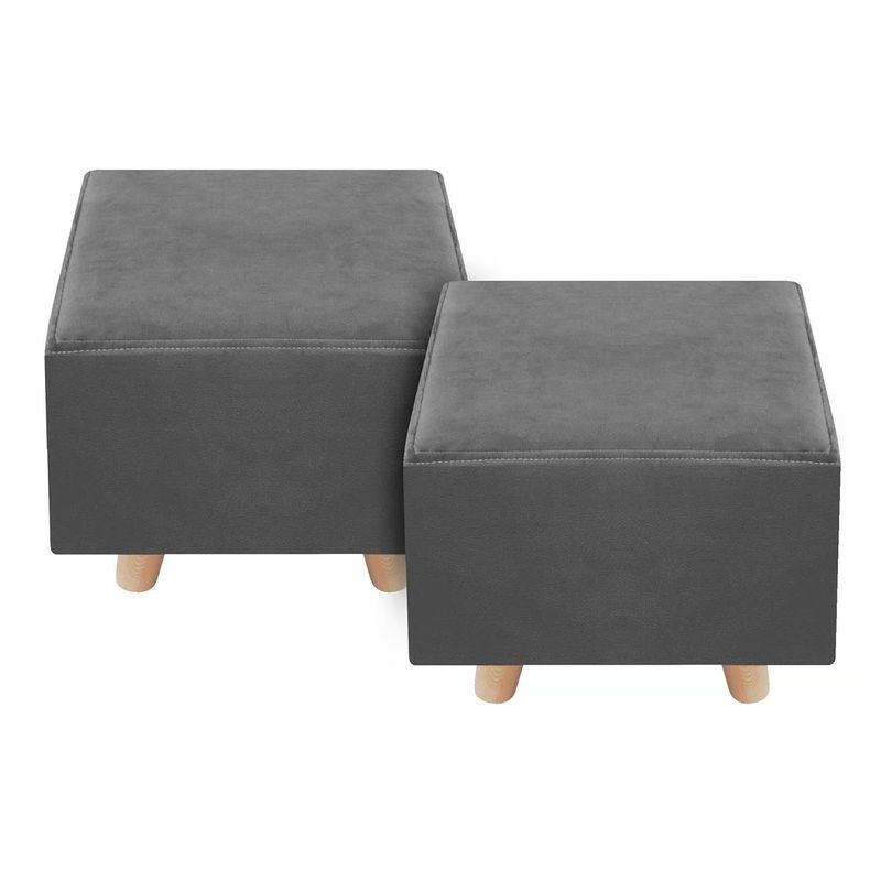 DISEÑOS RAMONA'S - Puff Cuadrados Setx2 Gris