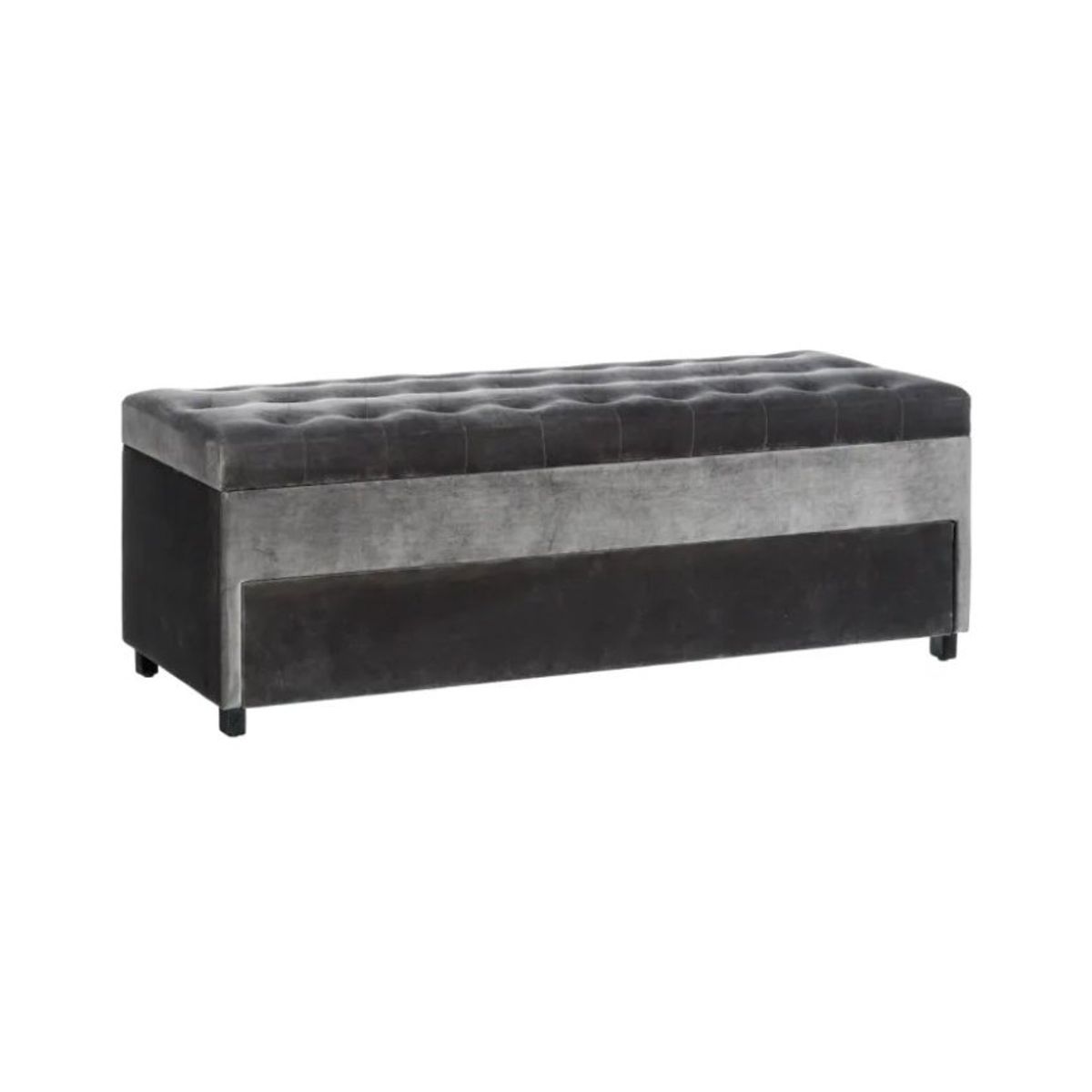 DISEÑOS RAMONA'S - Puff Baúl Zapatero Doble Nivel 100x50x50 Negro