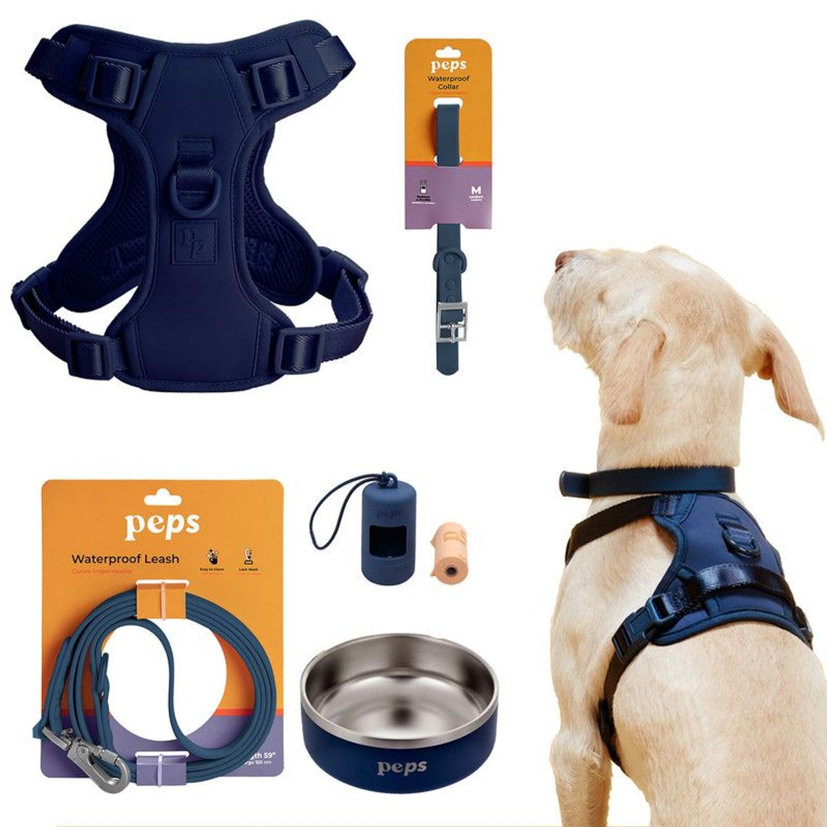 PEPS WE LOVE BEST FRIENDS - Arnes Plato Bolsas Collar Correa Perro Peps Kit De Casa-