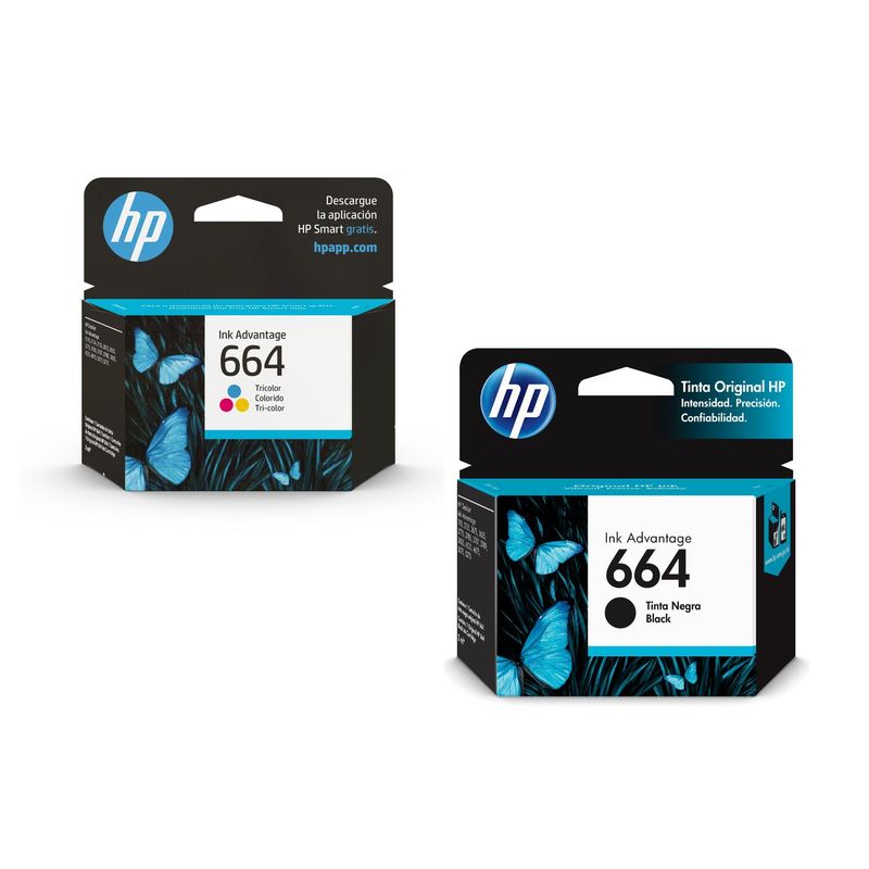 HP - Kit Cartuchos De Tinta Hp 664 Original Negro Y Tricolor
