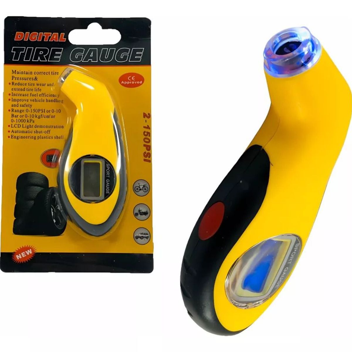 GENERICO - Calibrador De Aire Llantas 0-150psi Digital Profesional