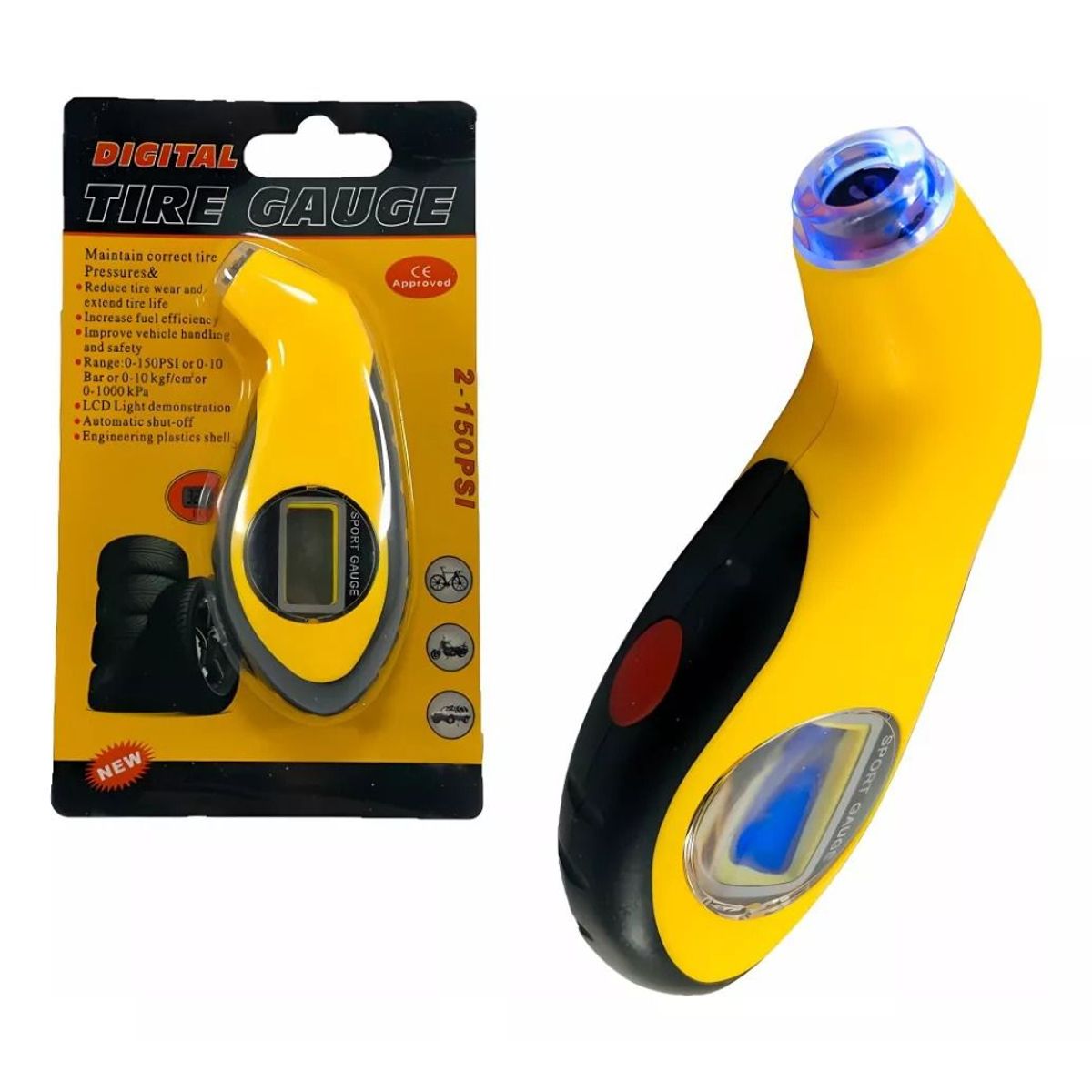 GENERICO - Calibrador De Aire Llantas 0-150psi Digital Profesional