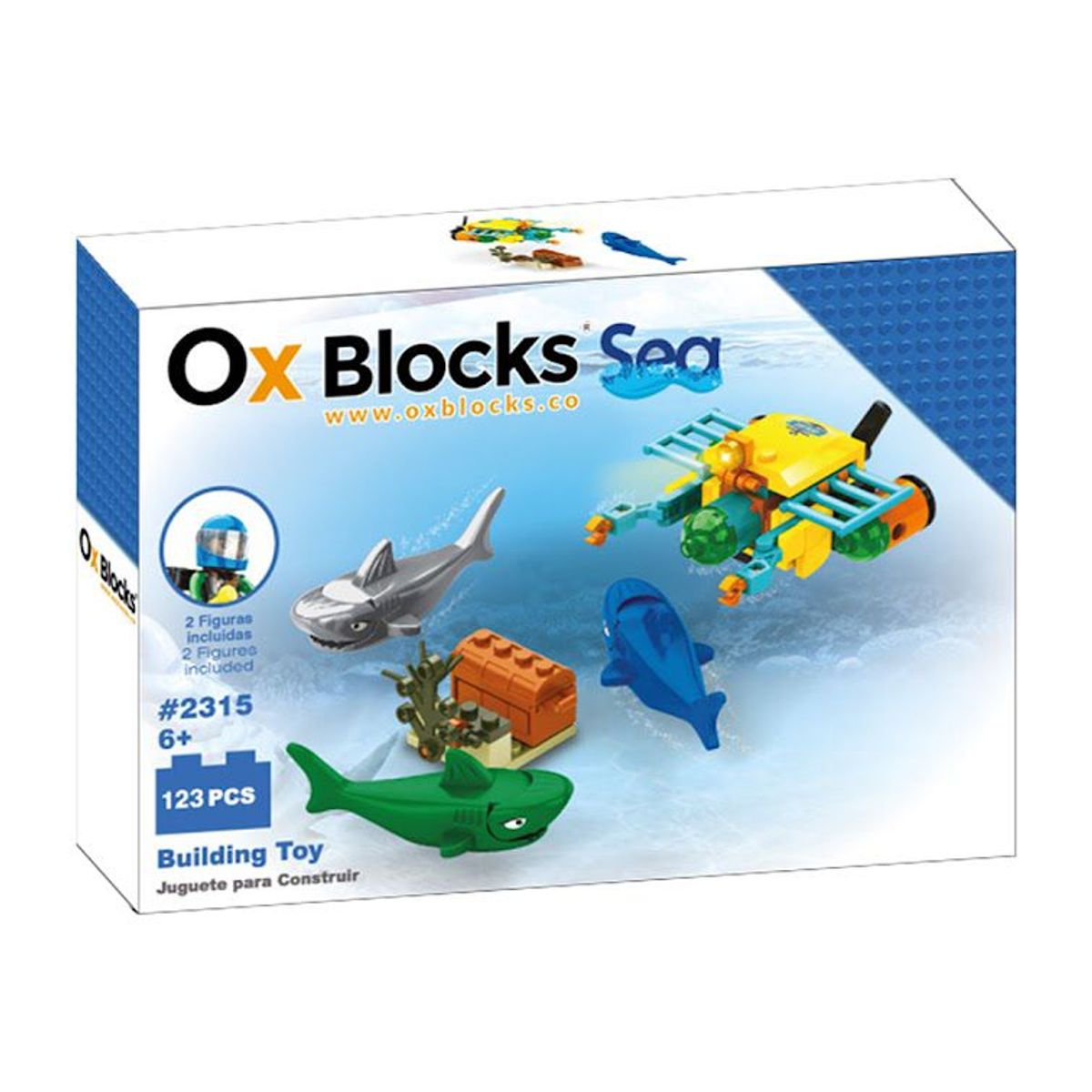 OX BLOCKS - OX Sea - Bloques de juguete para construir - 123 piezas