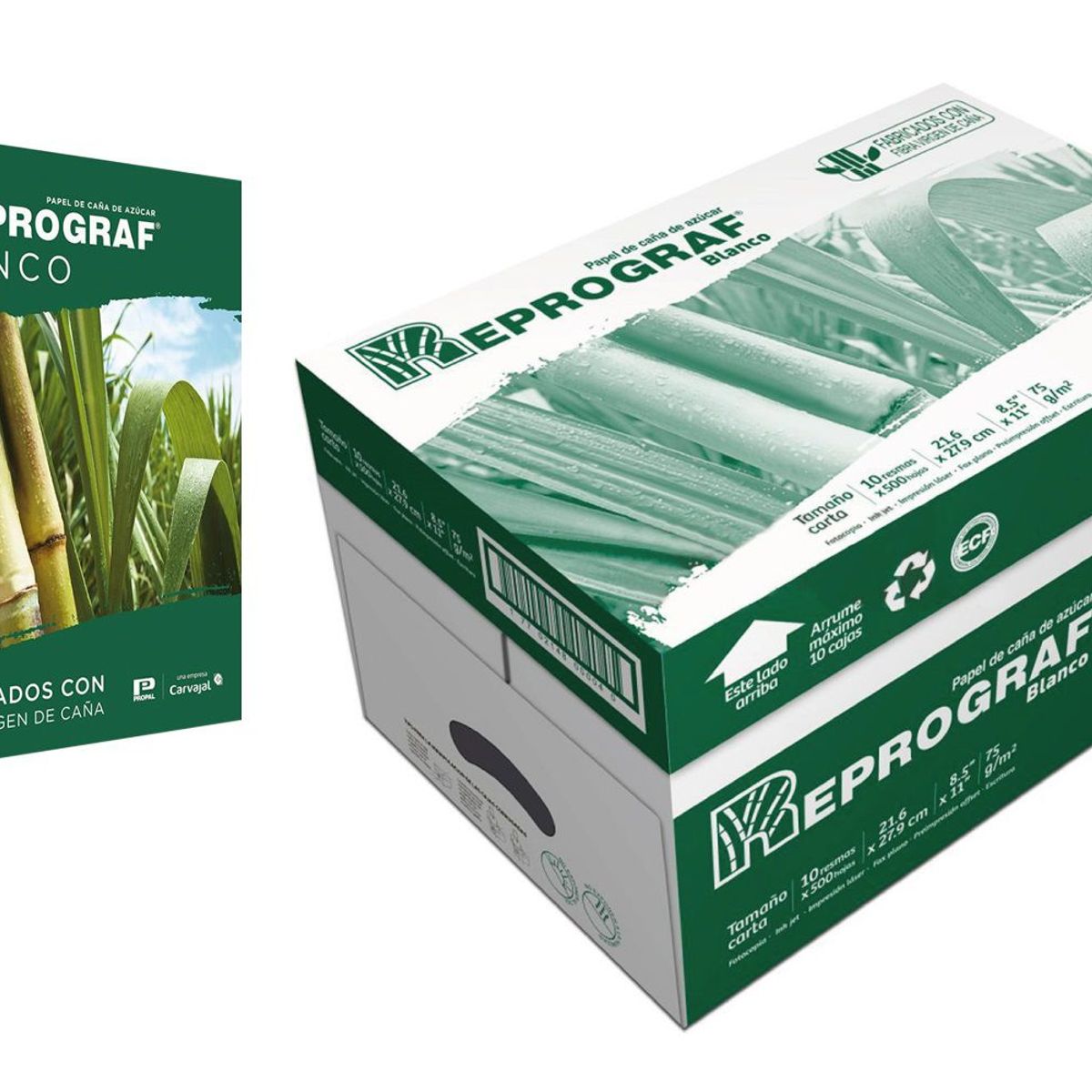 REPROGRAF - Resma Oficio Bond Reprograf 75 gr, 500 Hojas, Caja X 10