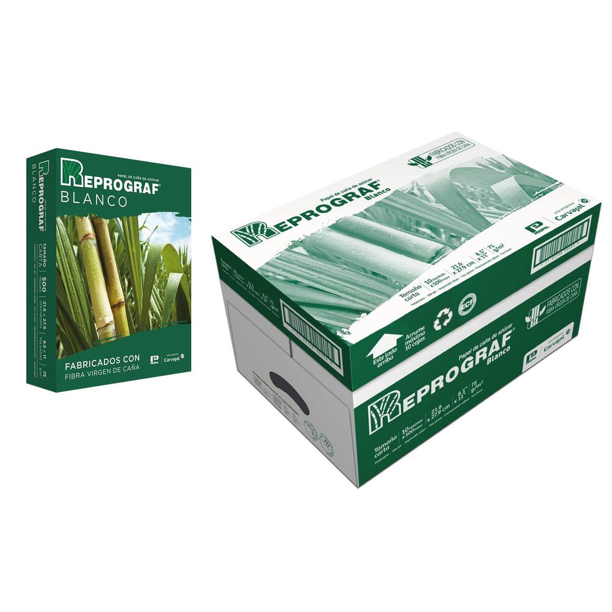REPROGRAF - Resma Oficio Bond Reprograf 75 gr, 500 Hojas, Caja X 10