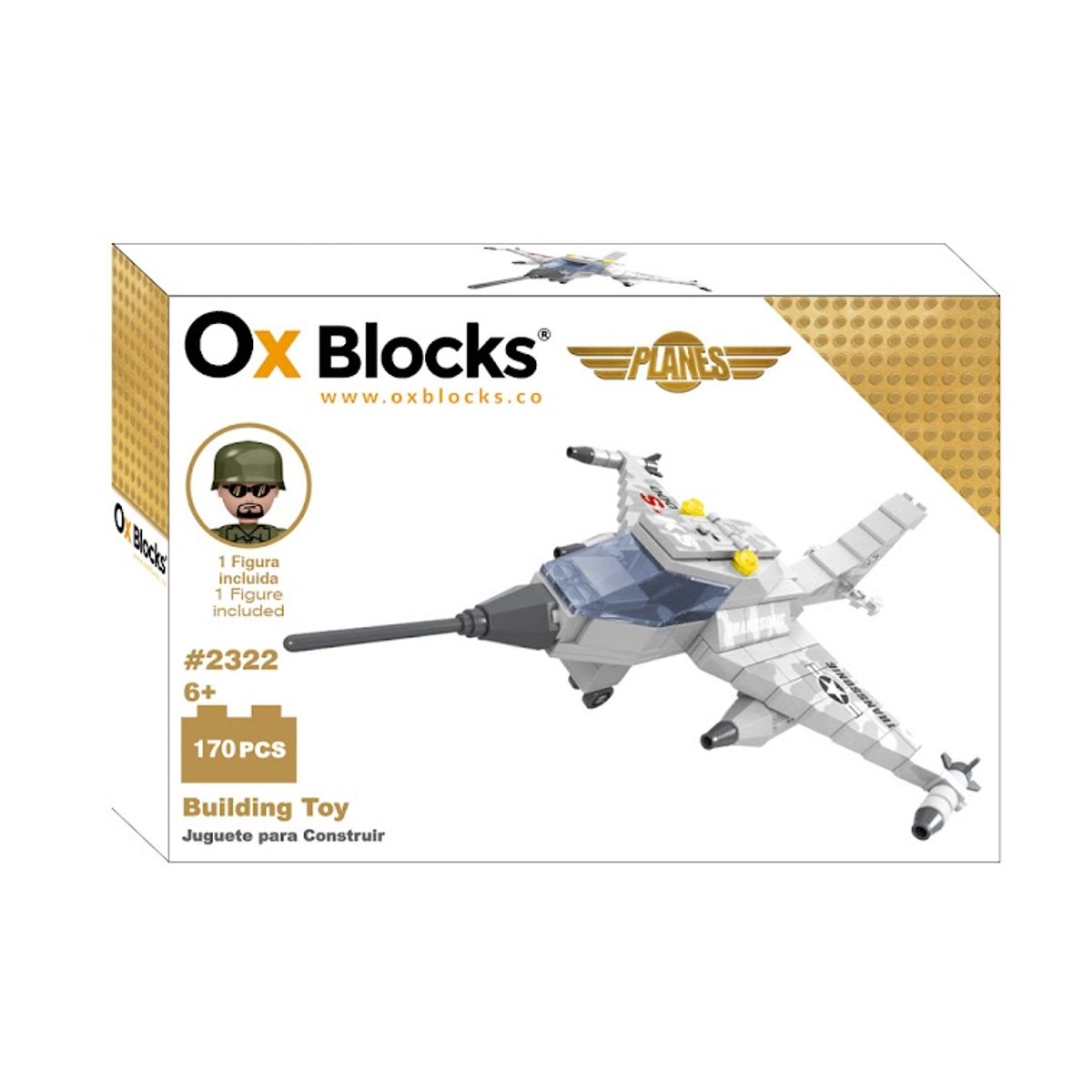 OX BLOCKS - OX Planes - Bloques de juguete para construir - 170 piezas