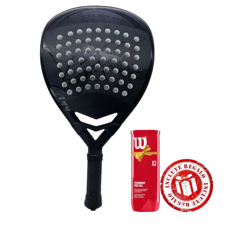WILSON - Pala De Pádel Raqueta K6 Paddle Carbon All Court One