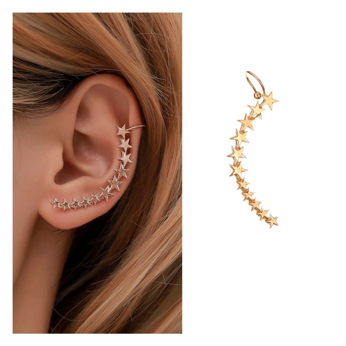 ACCESORIOS DE EVA - Arete Ear Cuff Simulador Solitario Stars_.